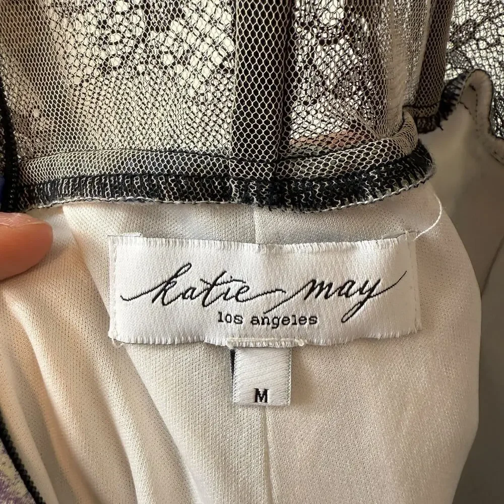 Katie May Take A Sip Ruffle Corset Dress Cocktail Party Boho Indigo Spot Size M
